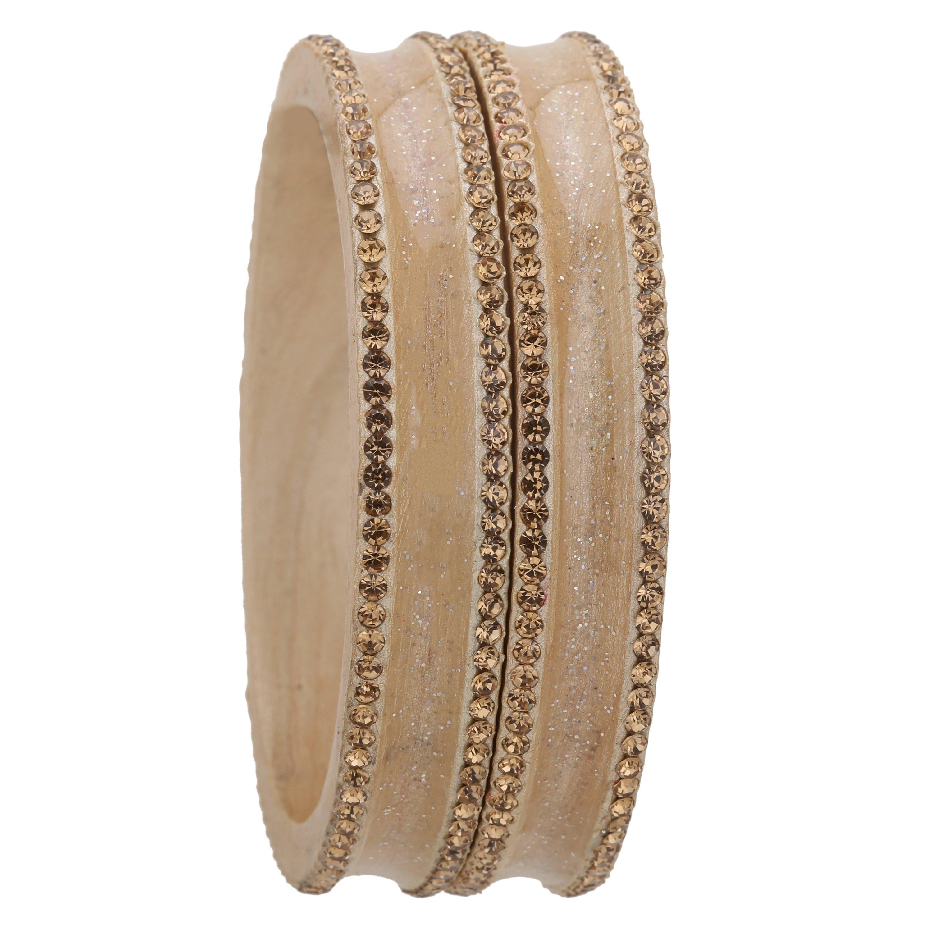 Sukriti Rajasthani Elegant Beige Lac Bangles for Women - Set of 2