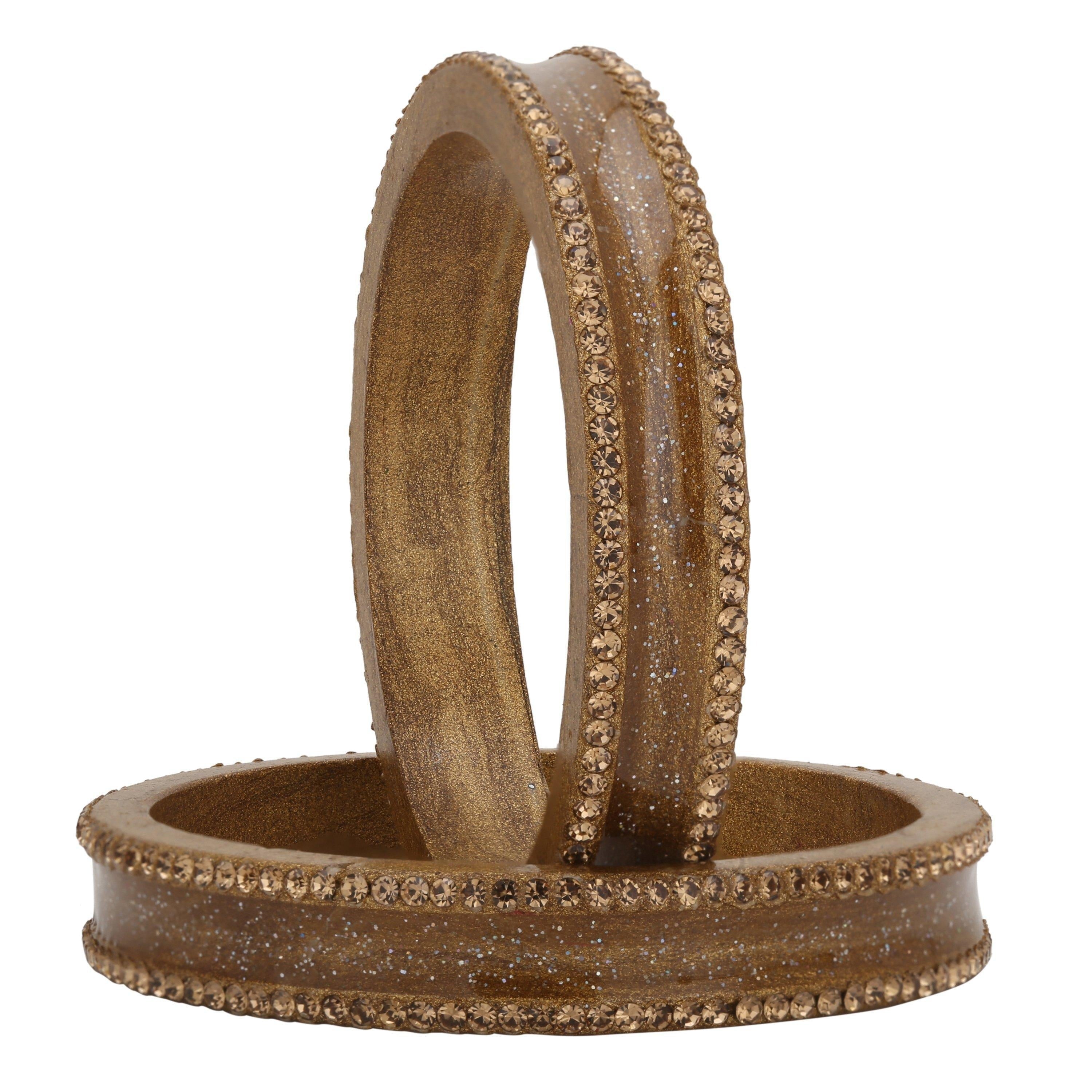 Sukriti Rajasthani Elegant Golden Lac Bangles for Women - Set of 2
