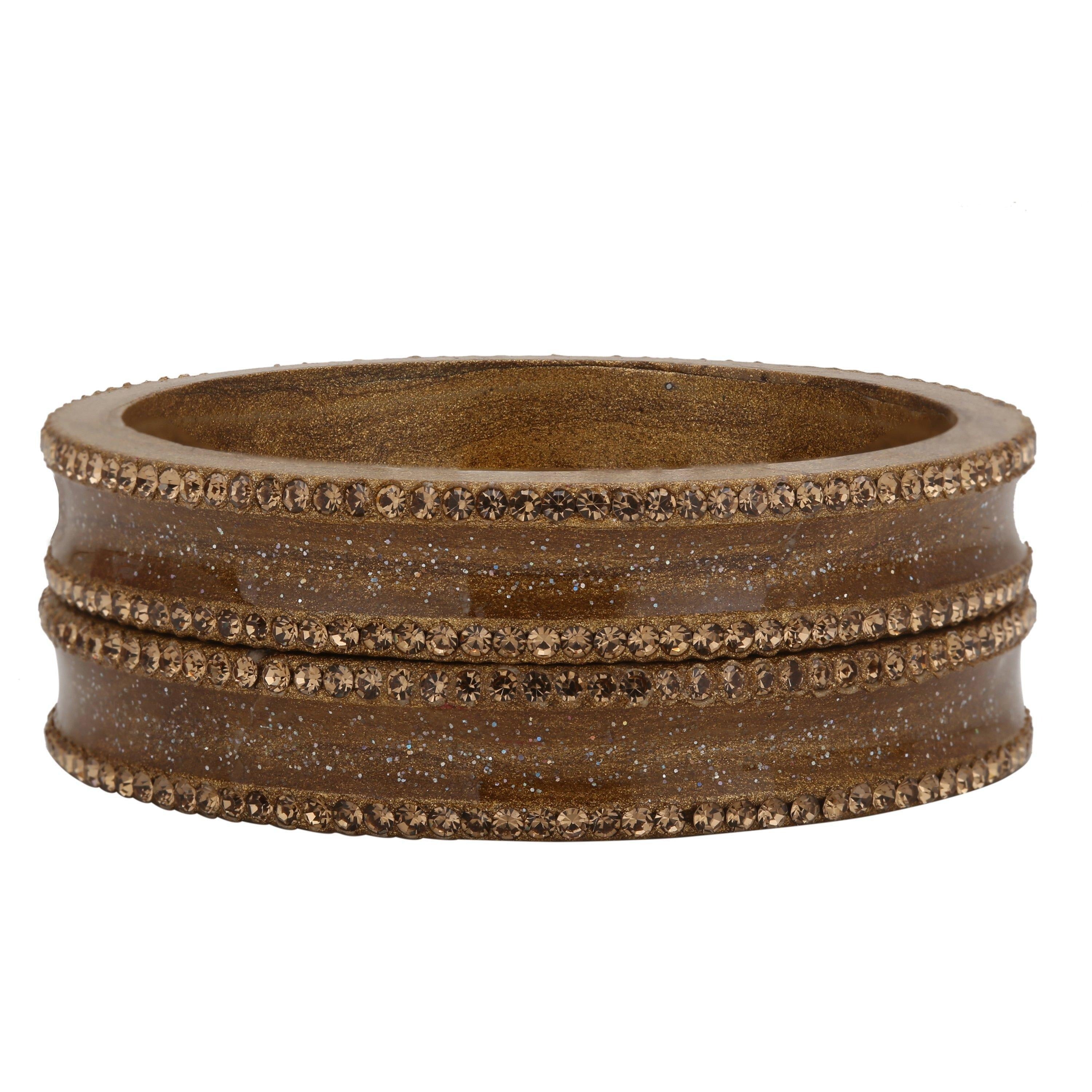 Sukriti Rajasthani Elegant Golden Lac Bangles for Women - Set of 2