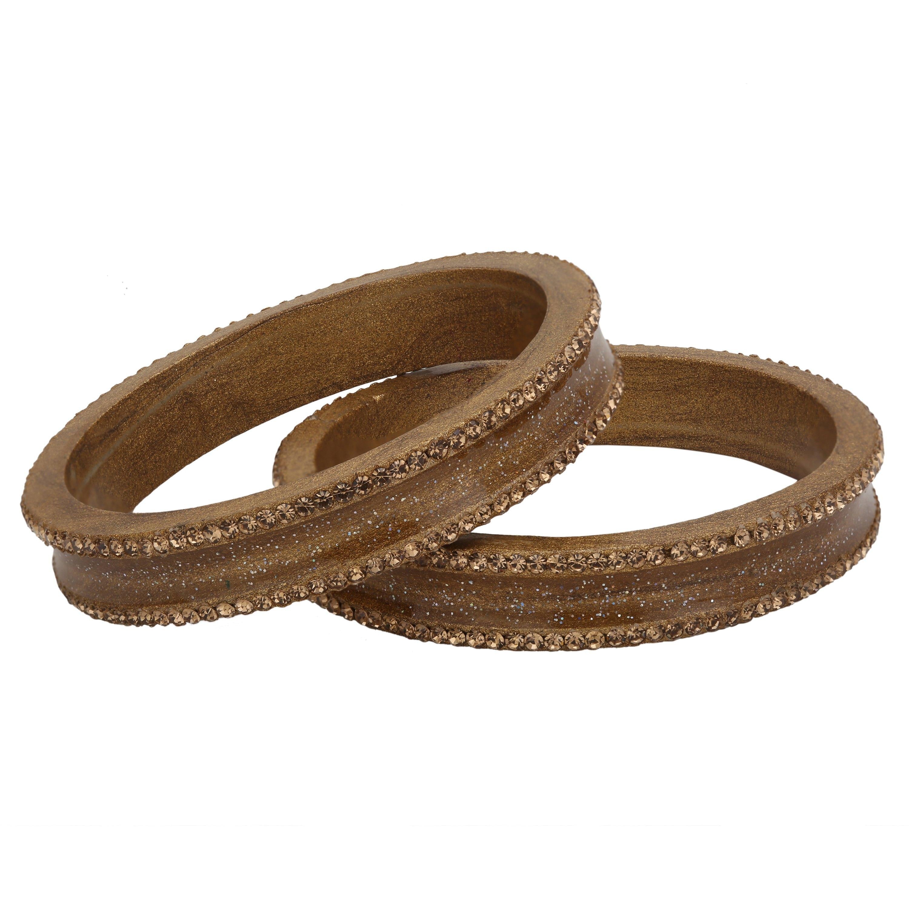Sukriti Rajasthani Elegant Golden Lac Bangles for Women - Set of 2