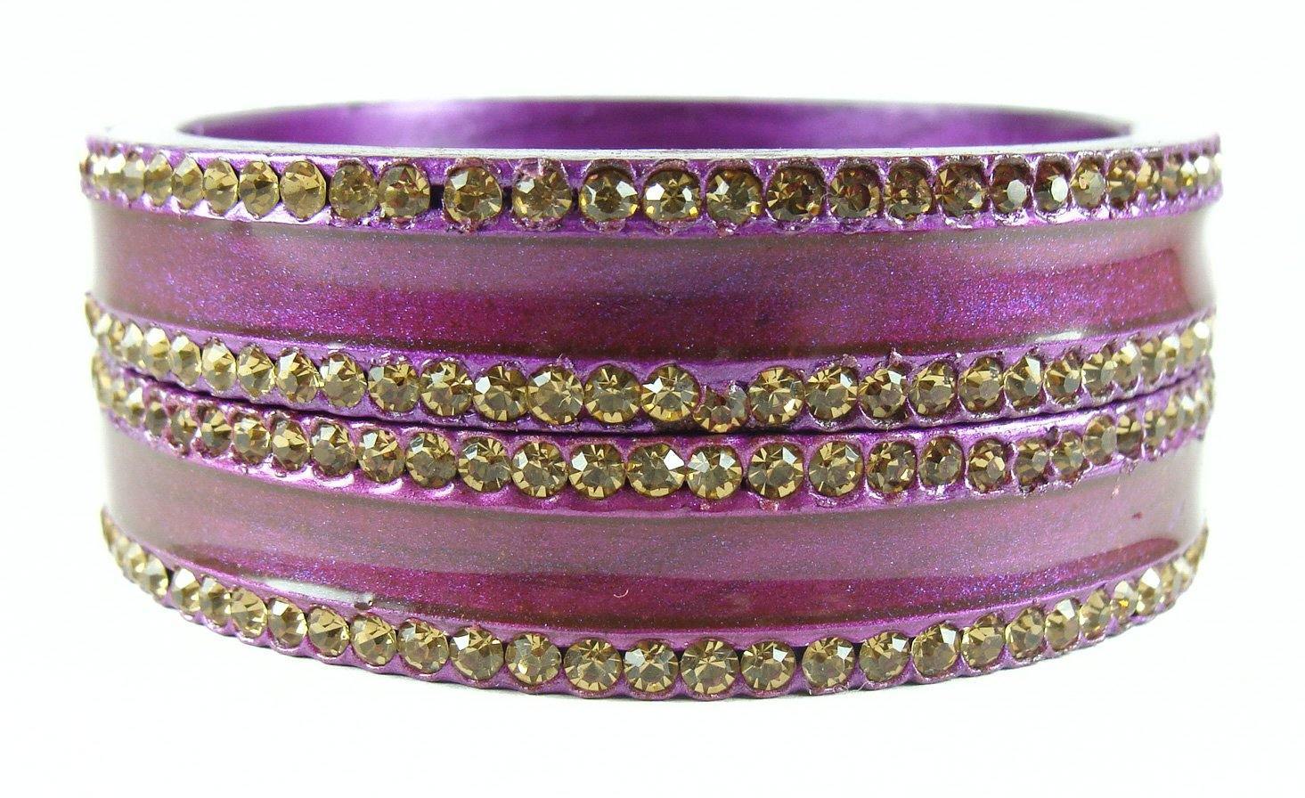 Sukriti Rajasthani Elegant Purple Lac Bangles for Women - Set of 2