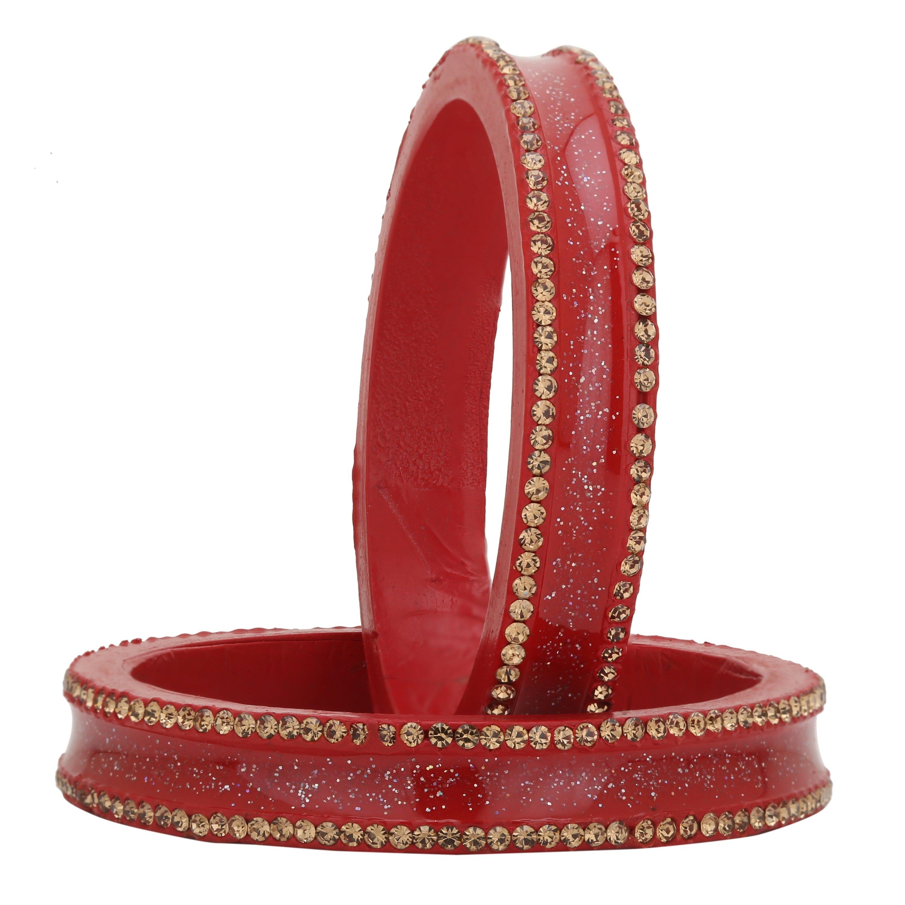 Sukriti Rajasthani Elegant Red Lac Bangles for Women - Set of 2