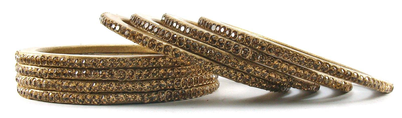 Sukriti Rajasthani Ethnic Golden Lac Bangles for Women- Set of 8