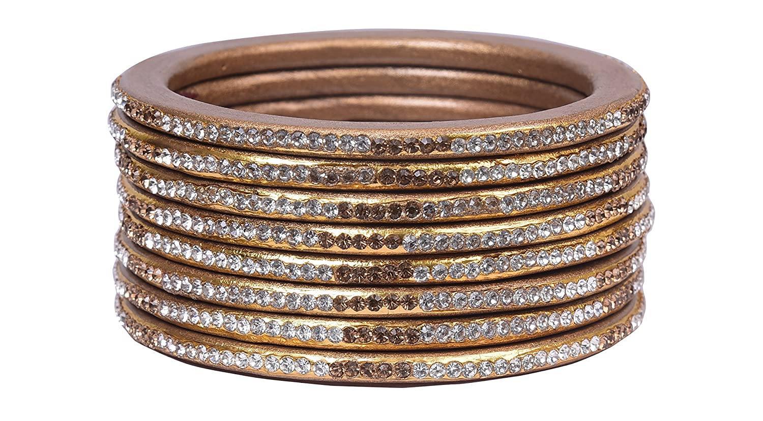 Sukriti Rajasthani Ethnic Gold Lac Bangles for Women - Set of 8
