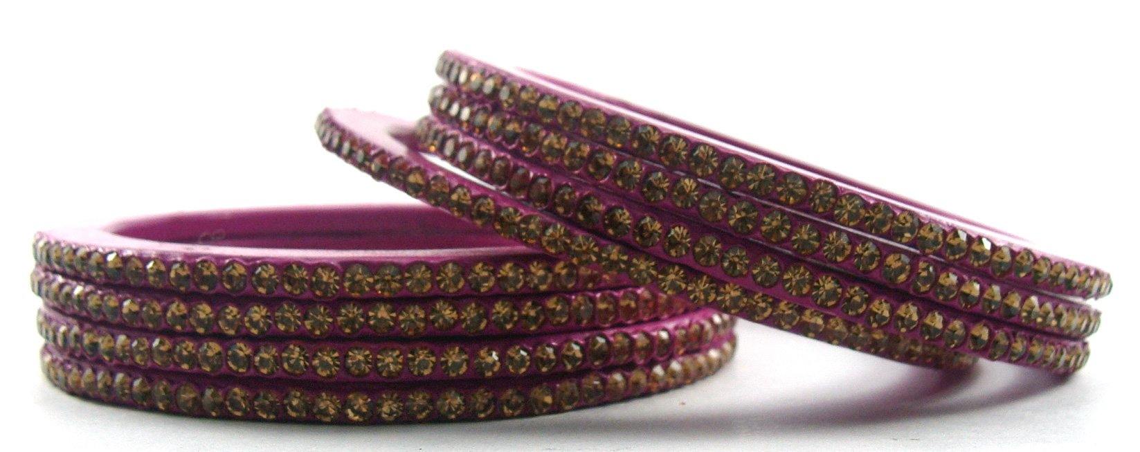 Sukriti Rajasthani Ethnic Magenta Lac Bangles for Women- Set of 8