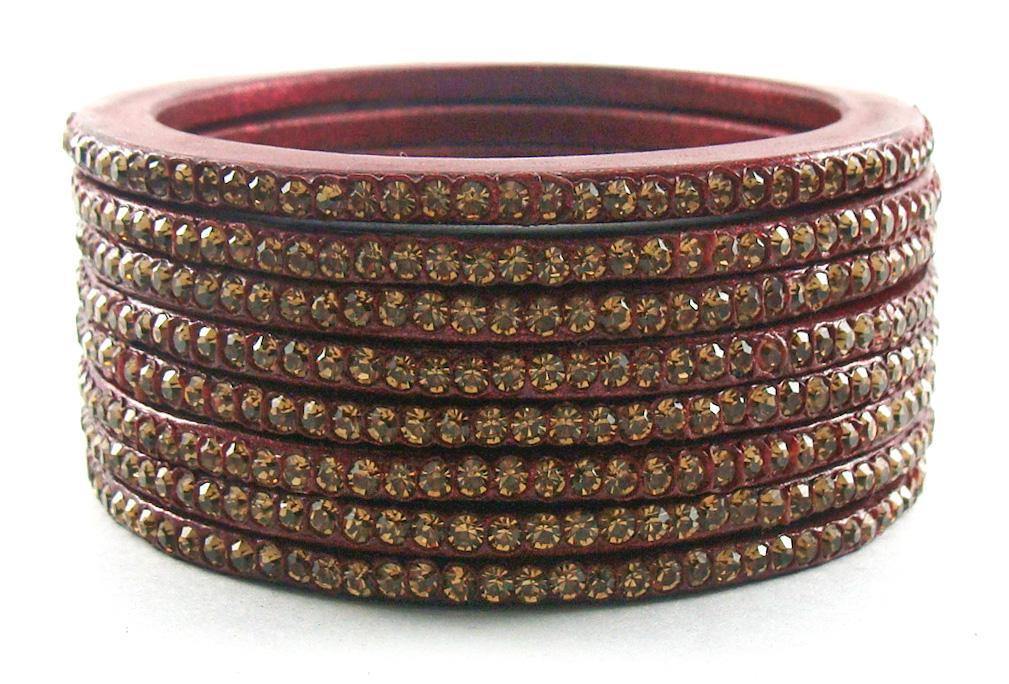 Sukriti Rajasthani Ethnic Maroon Lac Bangles for Women - Set of 8