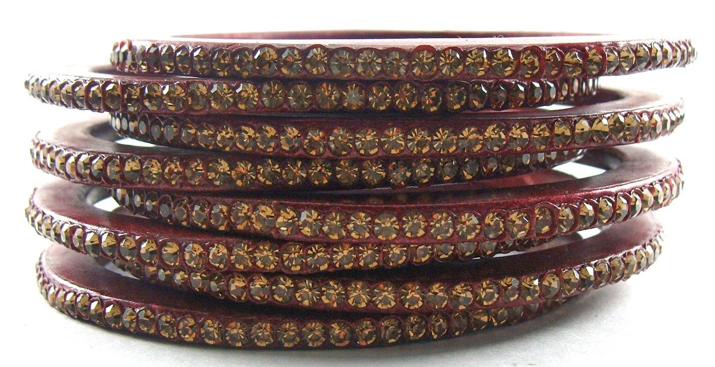 Sukriti Rajasthani Ethnic Maroon Lac Bangles for Women - Set of 8