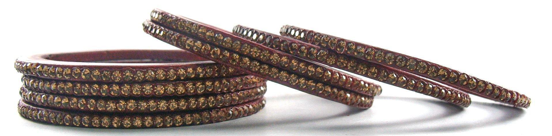 Sukriti Rajasthani Ethnic Maroon Lac Bangles for Women - Set of 8