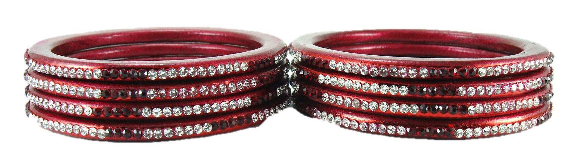 Sukriti Rajasthani Ethnic Maroon Lac Bangles for Women - Set of 8
