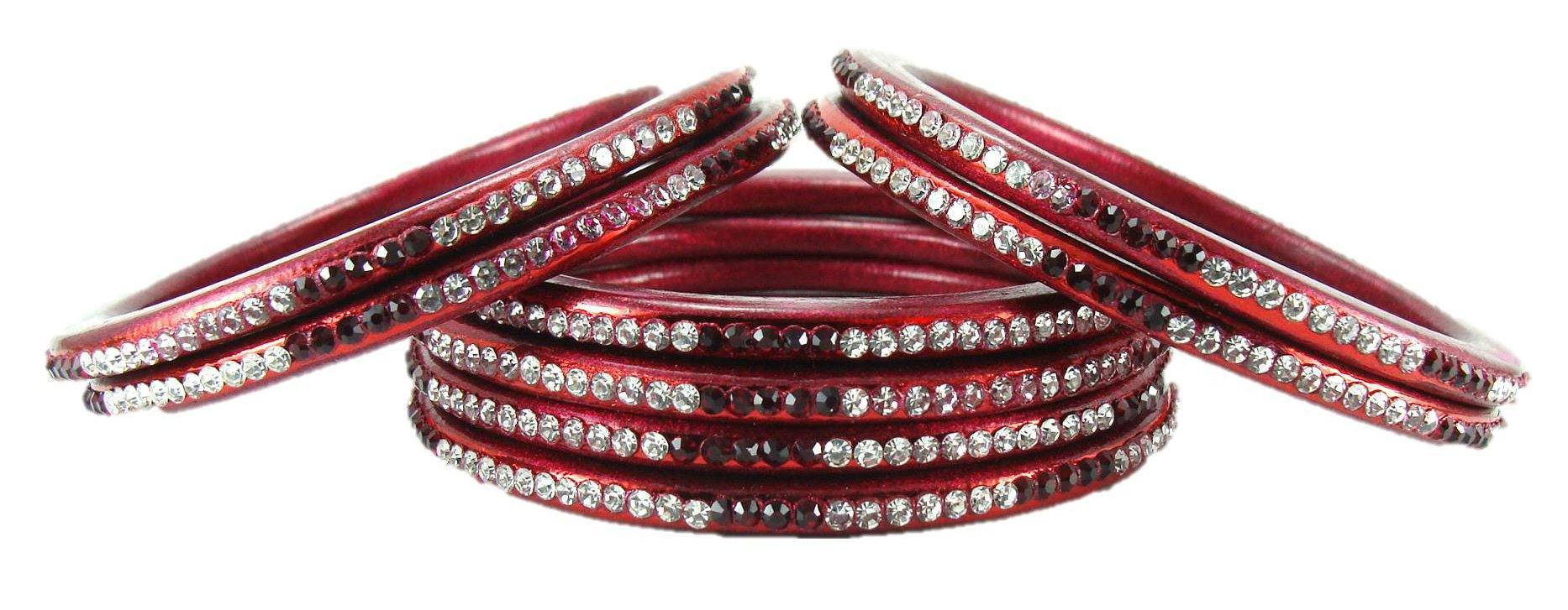 Sukriti Rajasthani Ethnic Maroon Lac Bangles for Women - Set of 8