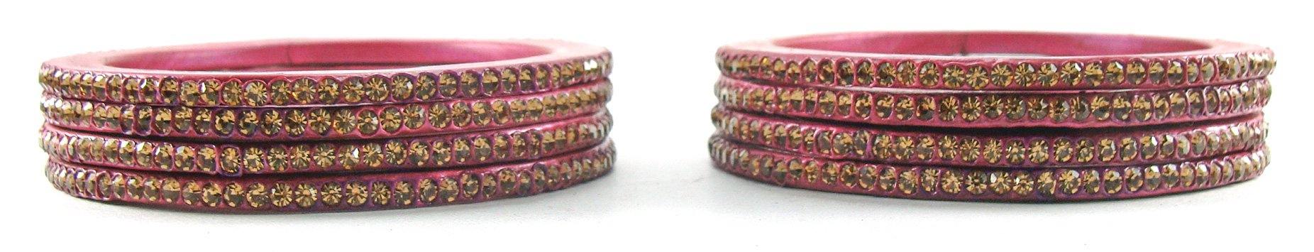 Sukriti Rajasthani Ethnic Mauve Lac Bangles for Women- Set of 8