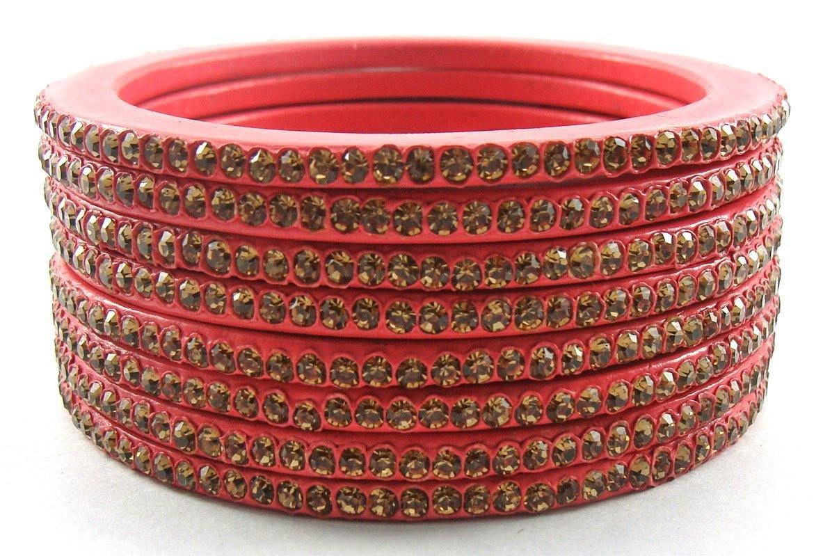Sukriti Rajasthani Ethnic Pink Lac Bangles for Women - Set of 8