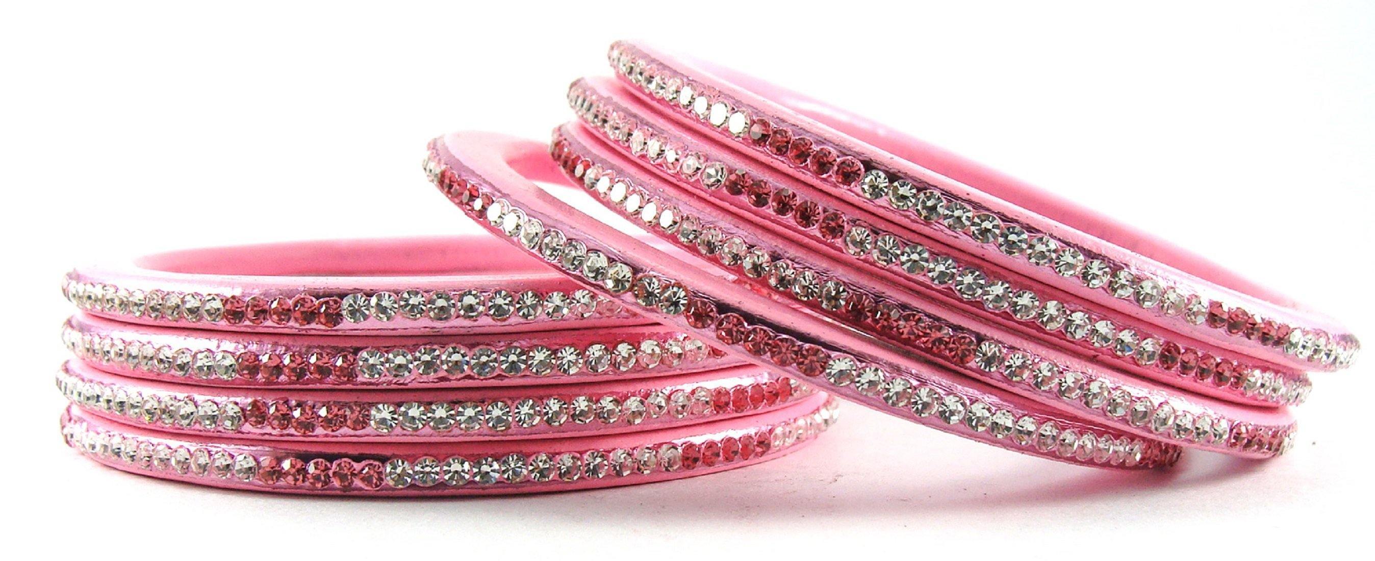 Sukriti Rajasthani Ethnic Pink Lac Bangles for Women - Set of 8