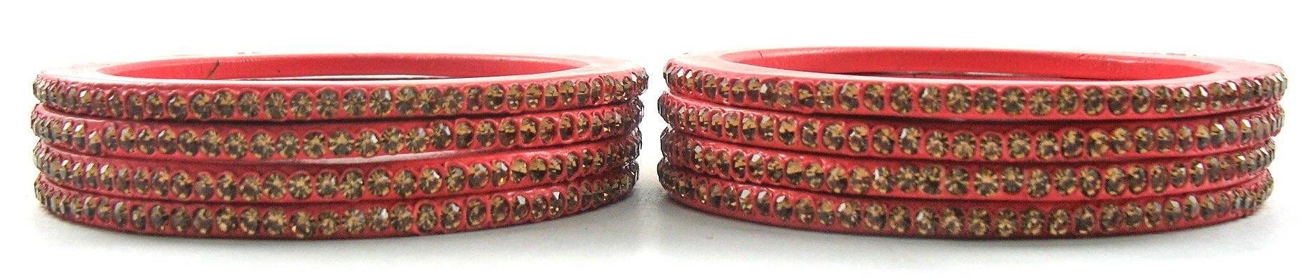 Sukriti Rajasthani Ethnic Pink Lac Bangles for Women - Set of 8