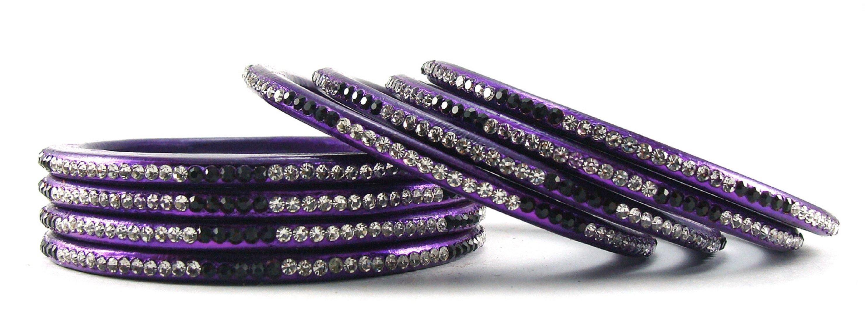 Sukriti Rajasthani Ethnic Purple Lac Bangles for Women - Set of 8