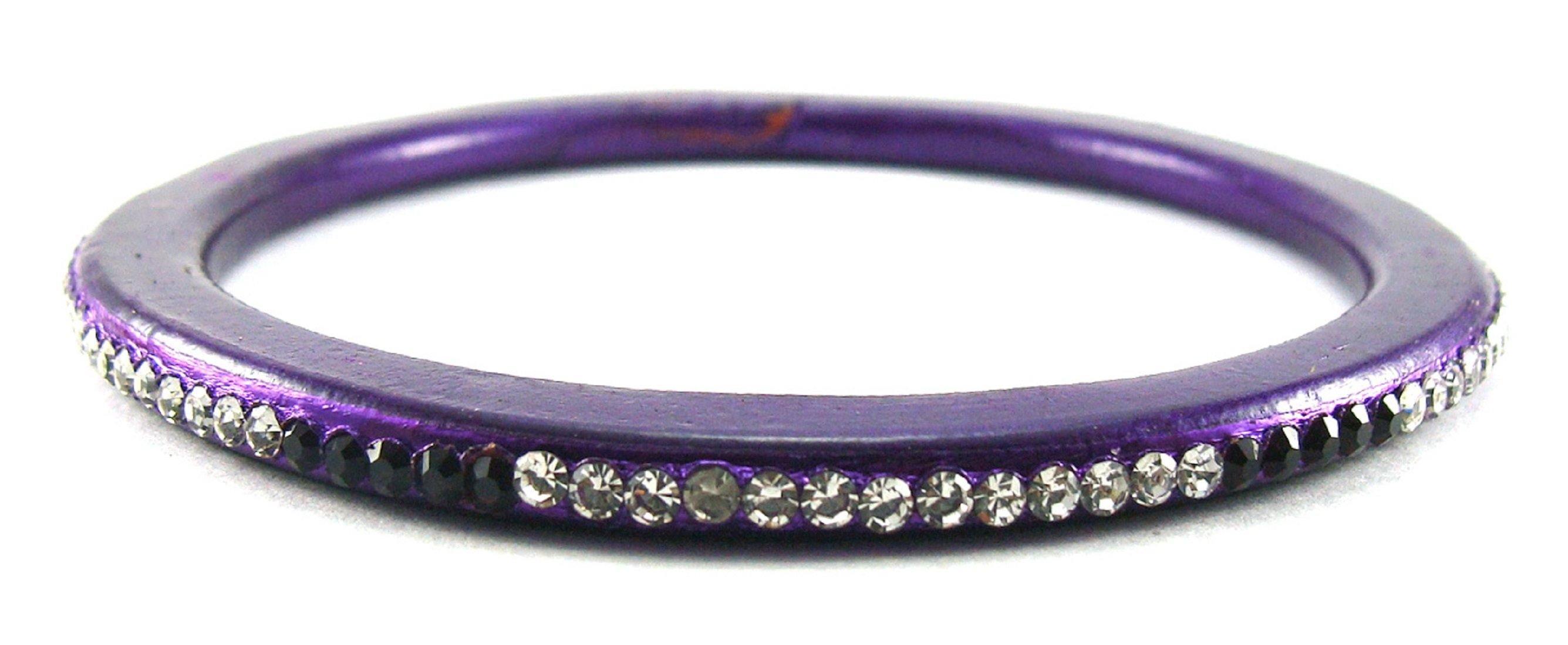 Sukriti Rajasthani Ethnic Purple Lac Bangles for Women - Set of 8
