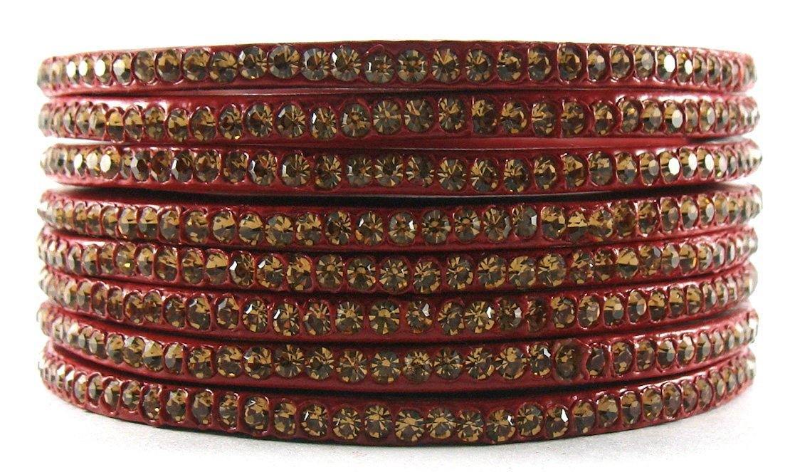 Sukriti Rajasthani Ethnic Red Lac Bangles for Women- Set of 8