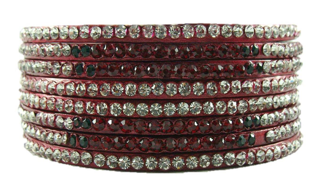 Sukriti Rajasthani Festive Maroon Lac Bangles for Women - Set of 8