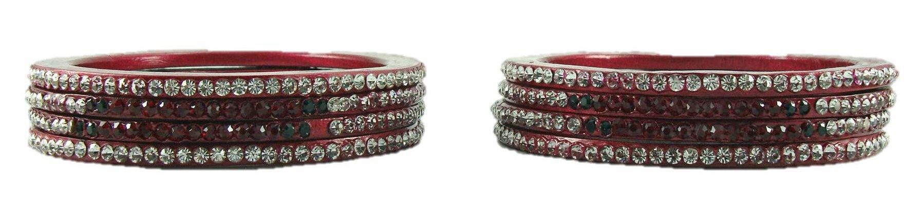 Sukriti Rajasthani Festive Maroon Lac Bangles for Women - Set of 8