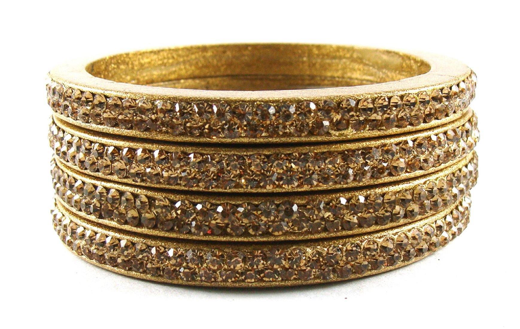 Sukriti Rajasthani Golden Lac Bangles for Women - Set of 4