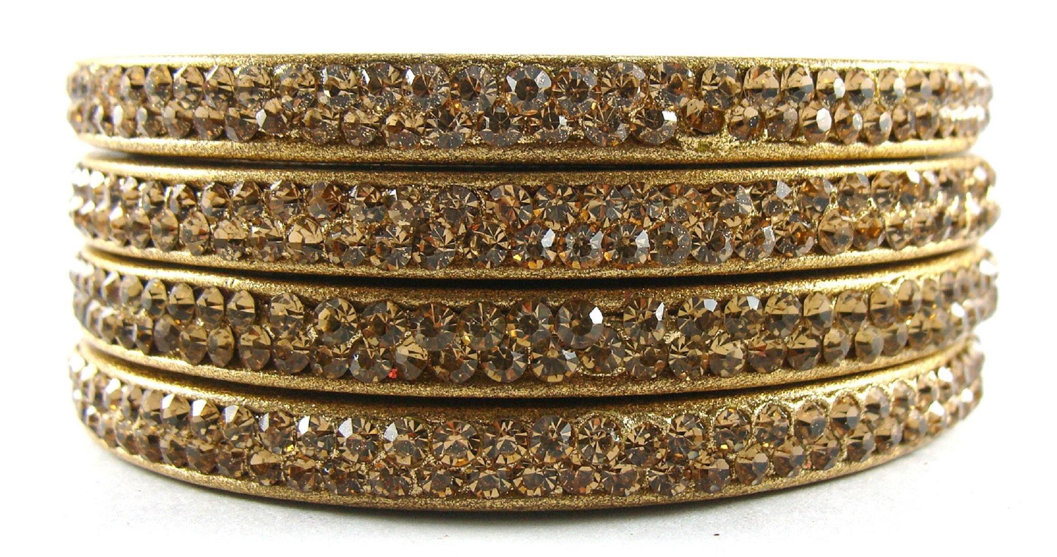 Sukriti Rajasthani Golden Lac Bangles for Women - Set of 4
