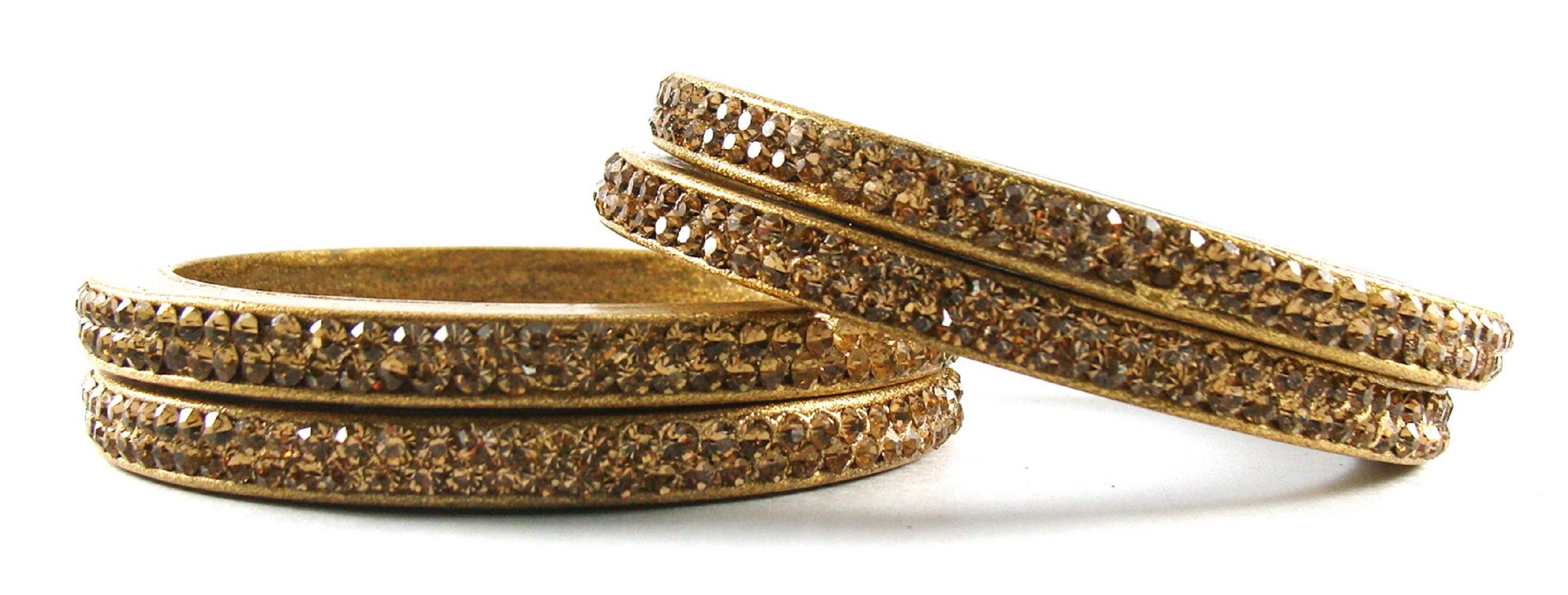 Sukriti Rajasthani Golden Lac Bangles for Women - Set of 4