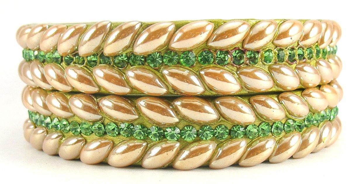 Sukriti Rajasthani Green Lac Bangles for Women - Set of 2