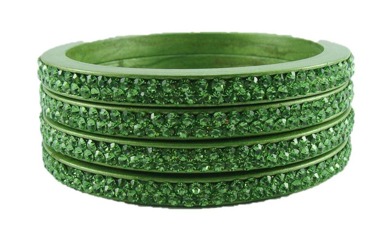 Sukriti Rajasthani Green Lac Bangles for Women - Set of 4