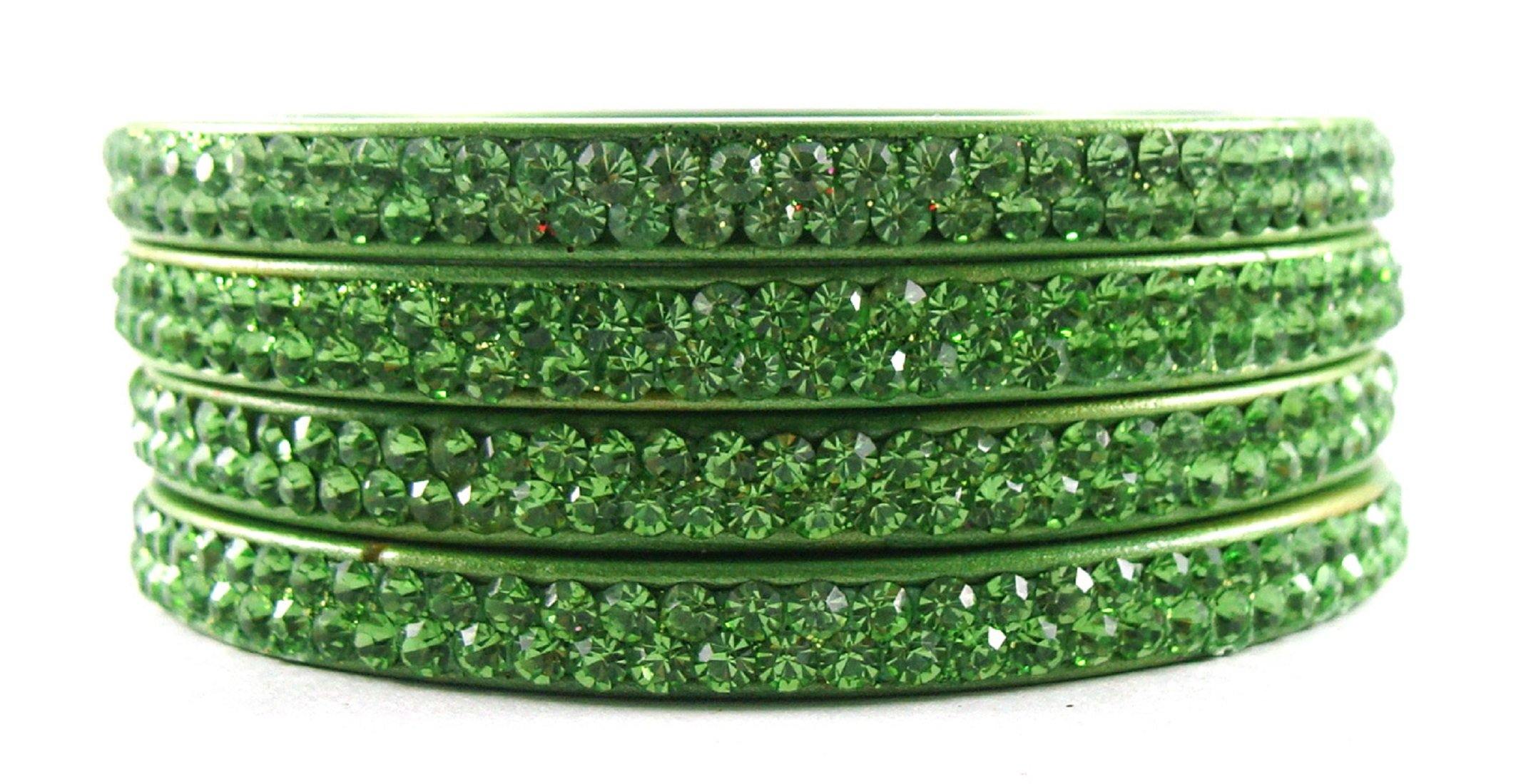 Sukriti Rajasthani Green Lac Bangles for Women - Set of 4