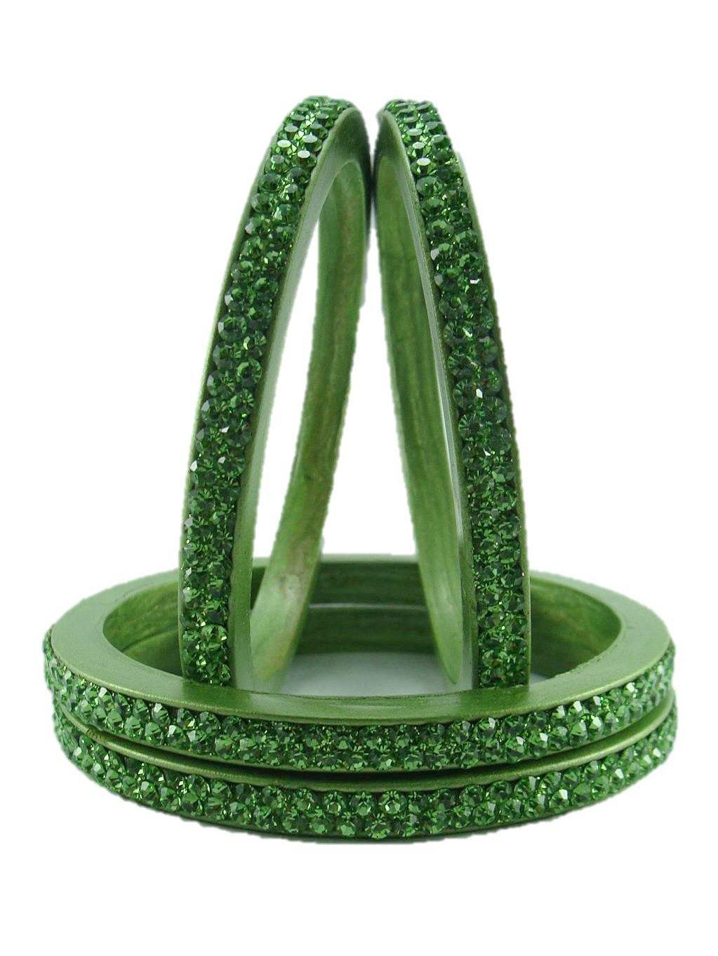 Sukriti Rajasthani Green Lac Bangles for Women - Set of 4