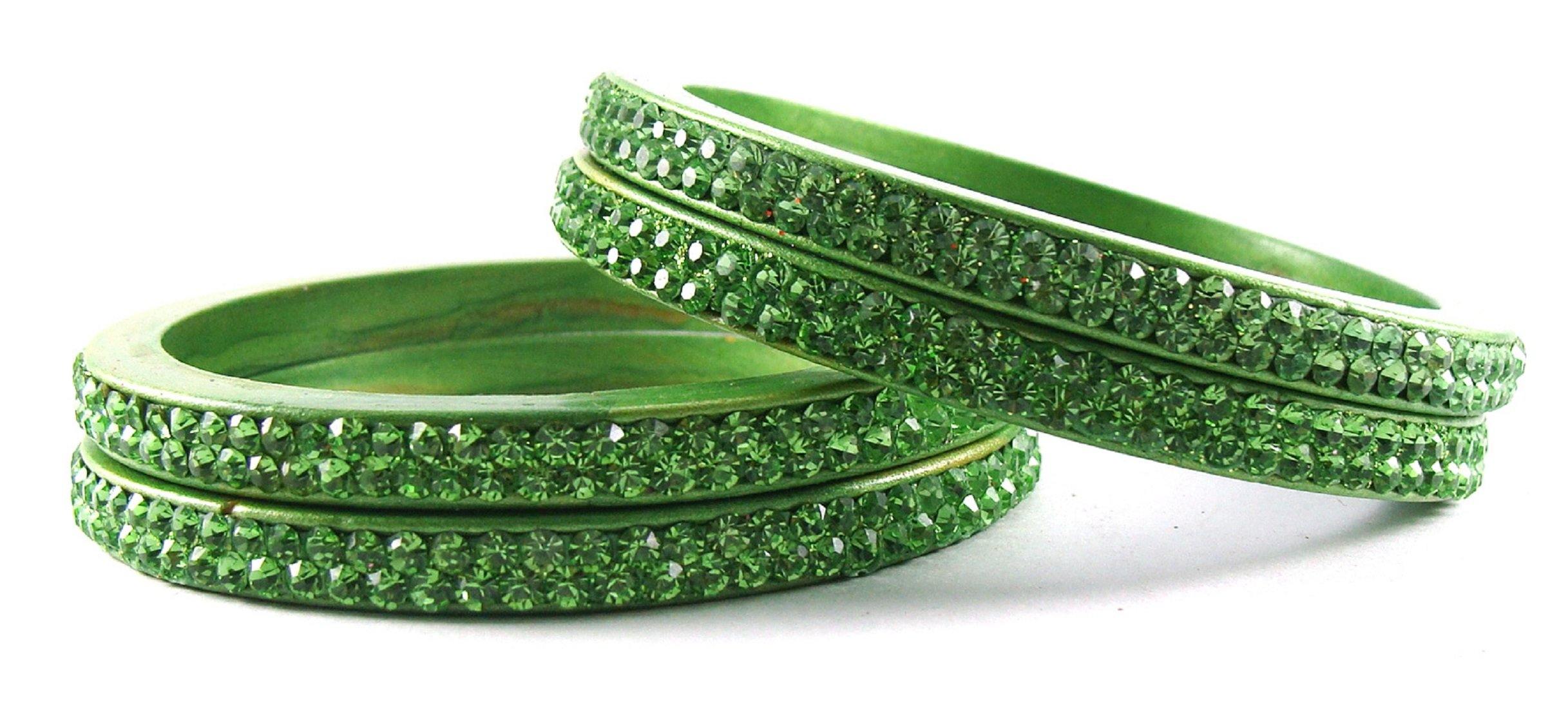 Sukriti Rajasthani Green Lac Bangles for Women - Set of 4