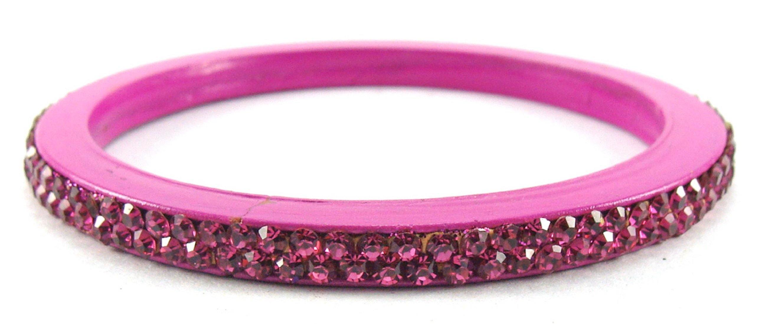 Sukriti Rajasthani Magenta Lac Bangles for Women - Set of 4