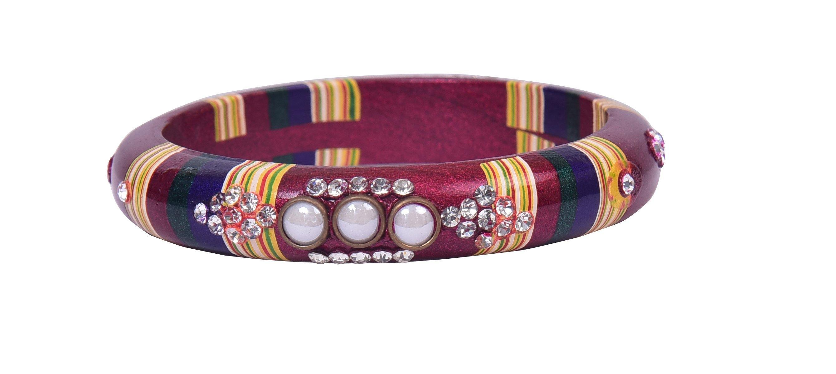 Sukriti Rajasthani Maroon Lac Bangles for Women - Set of 2