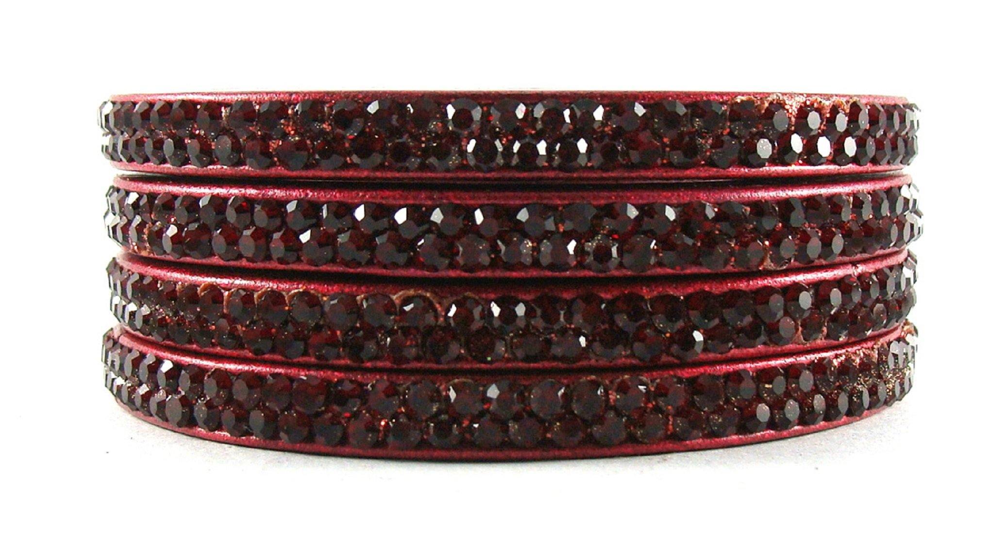 Sukriti Rajasthani Maroon Lac Bangles for Women - Set of 4