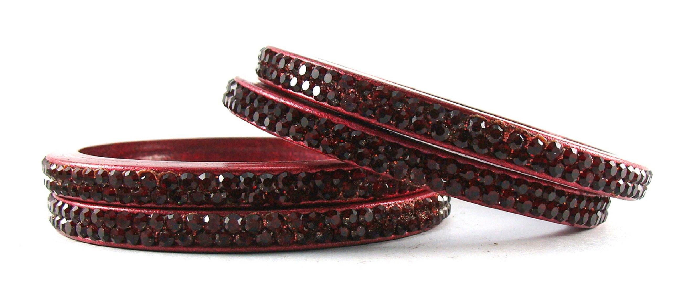 Sukriti Rajasthani Maroon Lac Bangles for Women - Set of 4