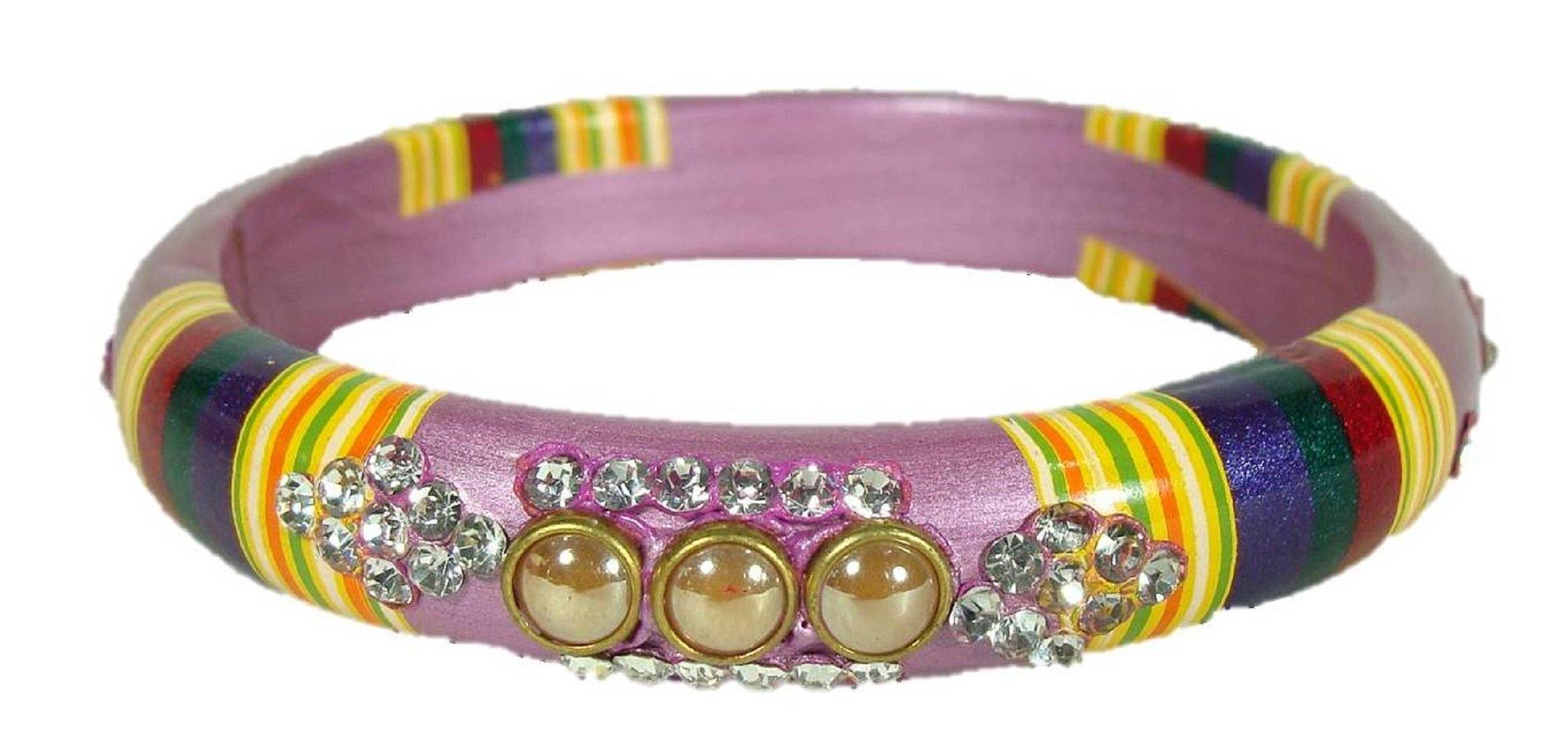 Sukriti Rajasthani Mauve Lac Bangles for Women - Set of 2