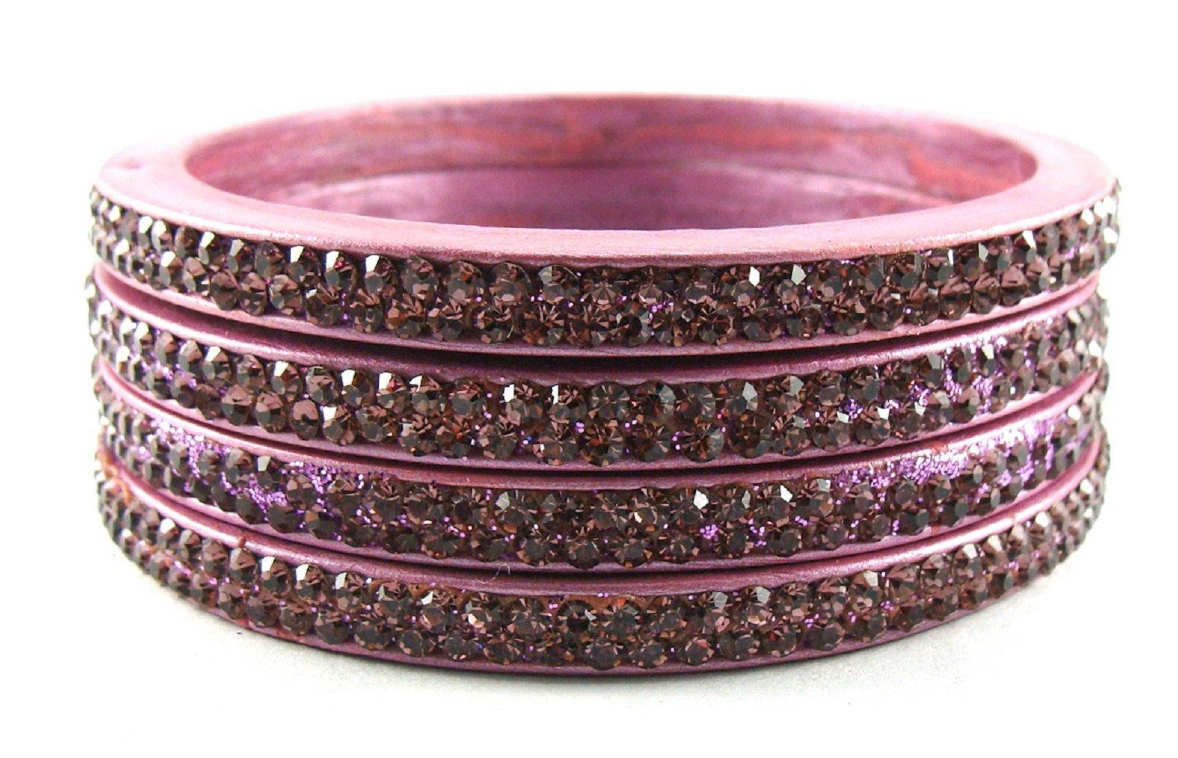 Sukriti Rajasthani Mauve Lac Bangles for Women - Set of 4