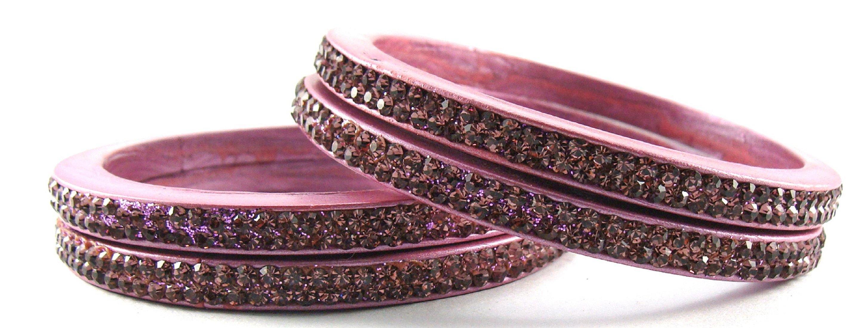 Sukriti Rajasthani Mauve Lac Bangles for Women - Set of 4