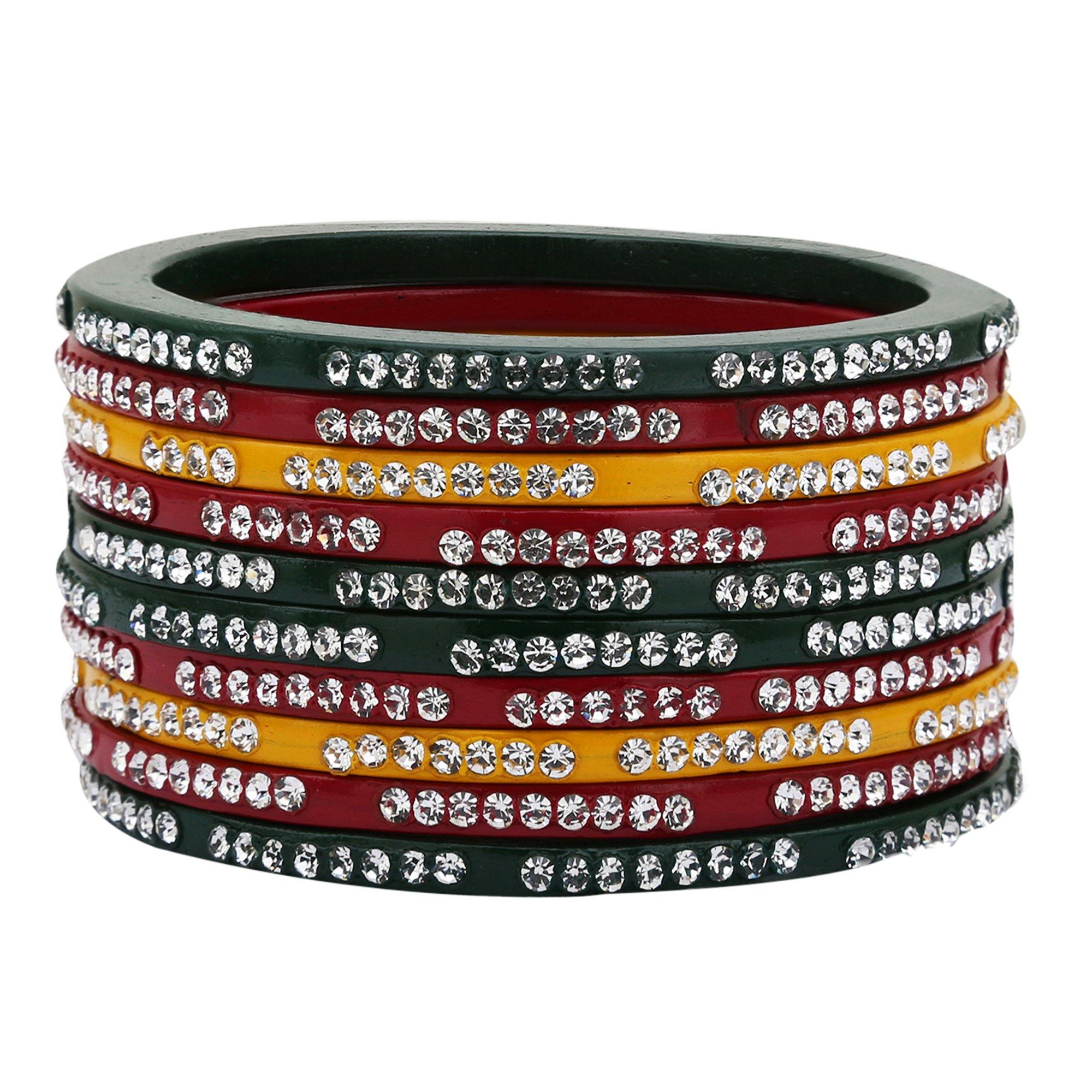 Sukriti Rajasthani Multi Color Lac Bangles for Women - Set of 10
