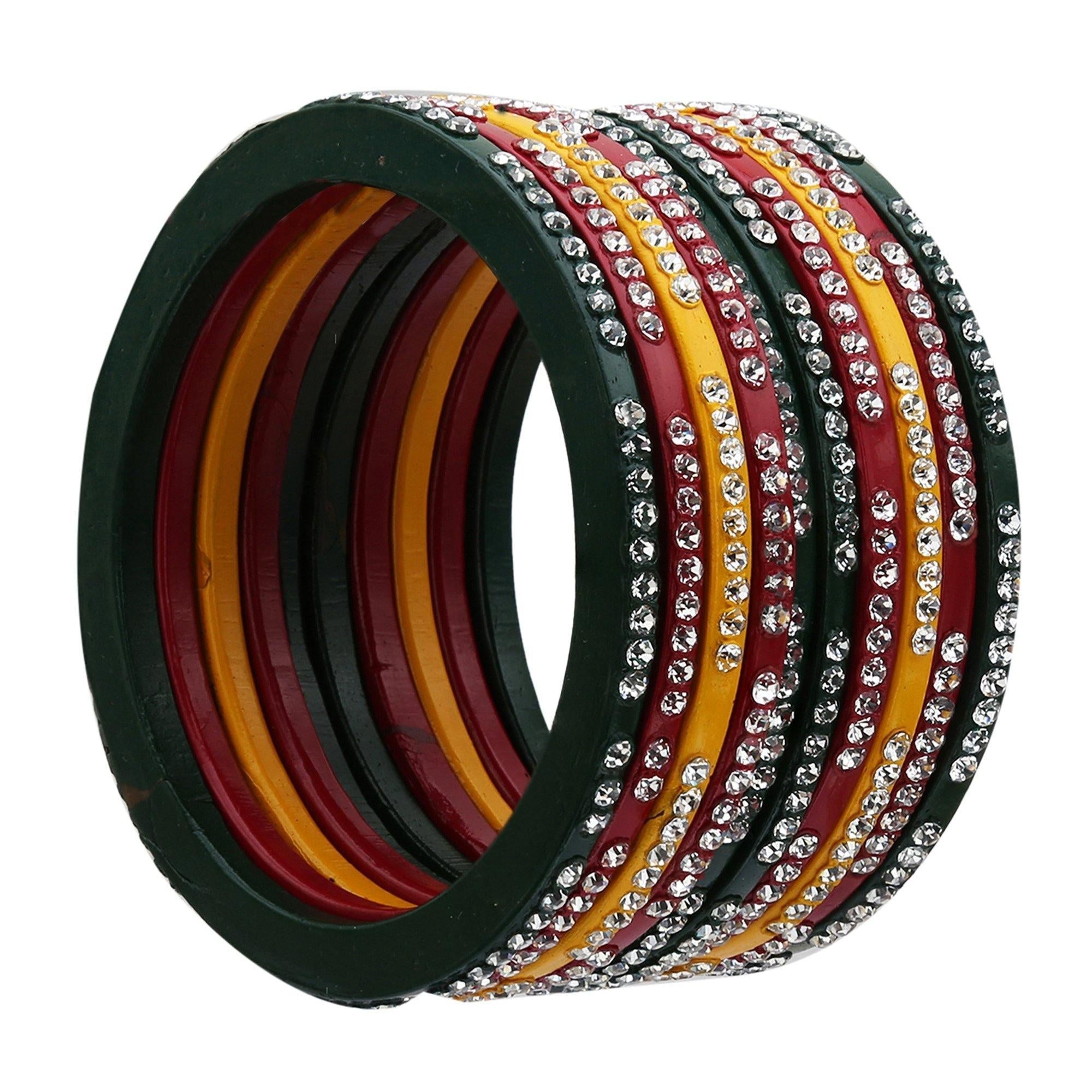 Sukriti Rajasthani Multi Color Lac Bangles for Women - Set of 10