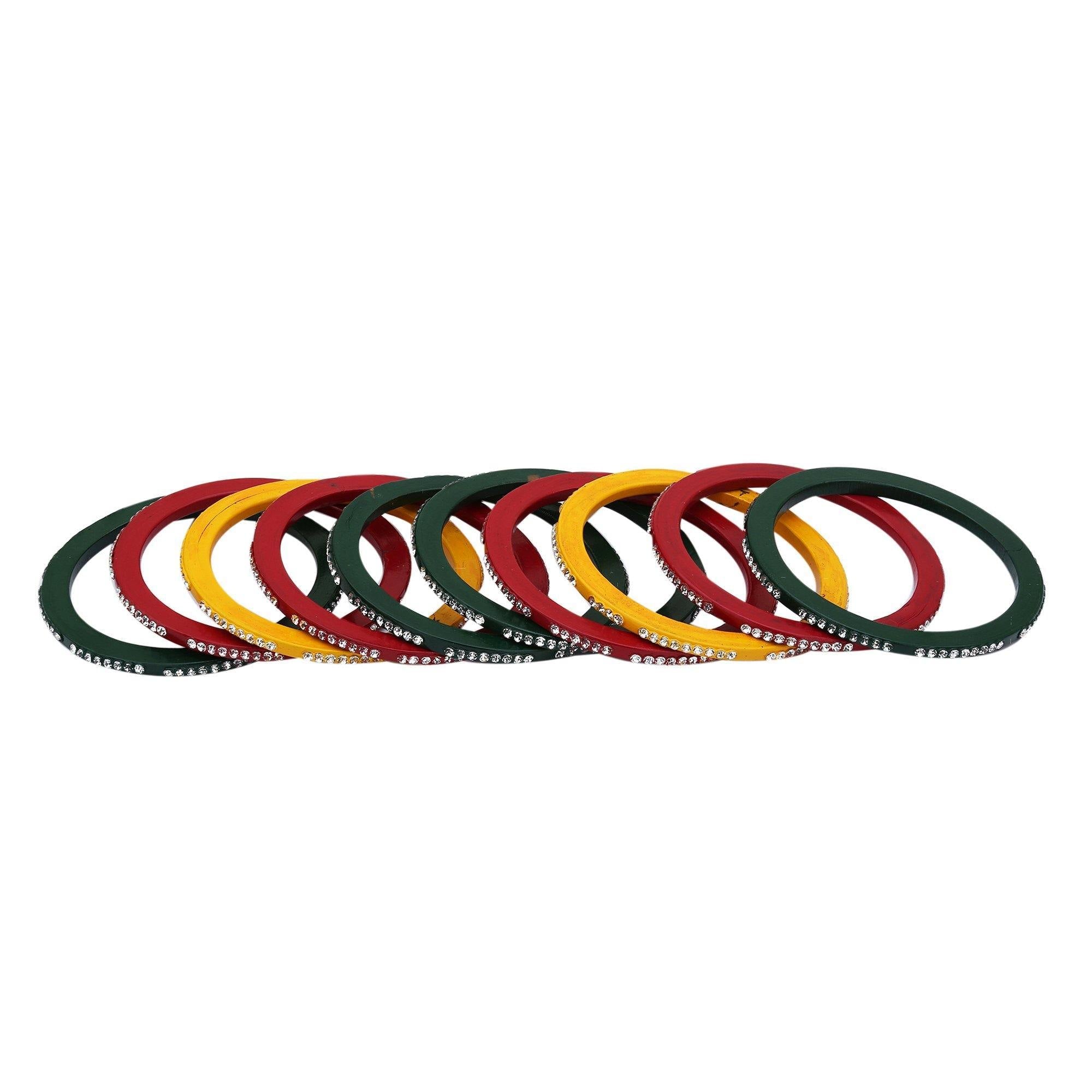 Sukriti Rajasthani Multi Color Lac Bangles for Women - Set of 10
