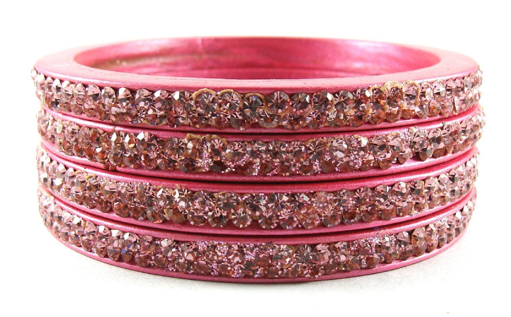 Sukriti Rajasthani Pink Lac Bangles for Women - Set of 4