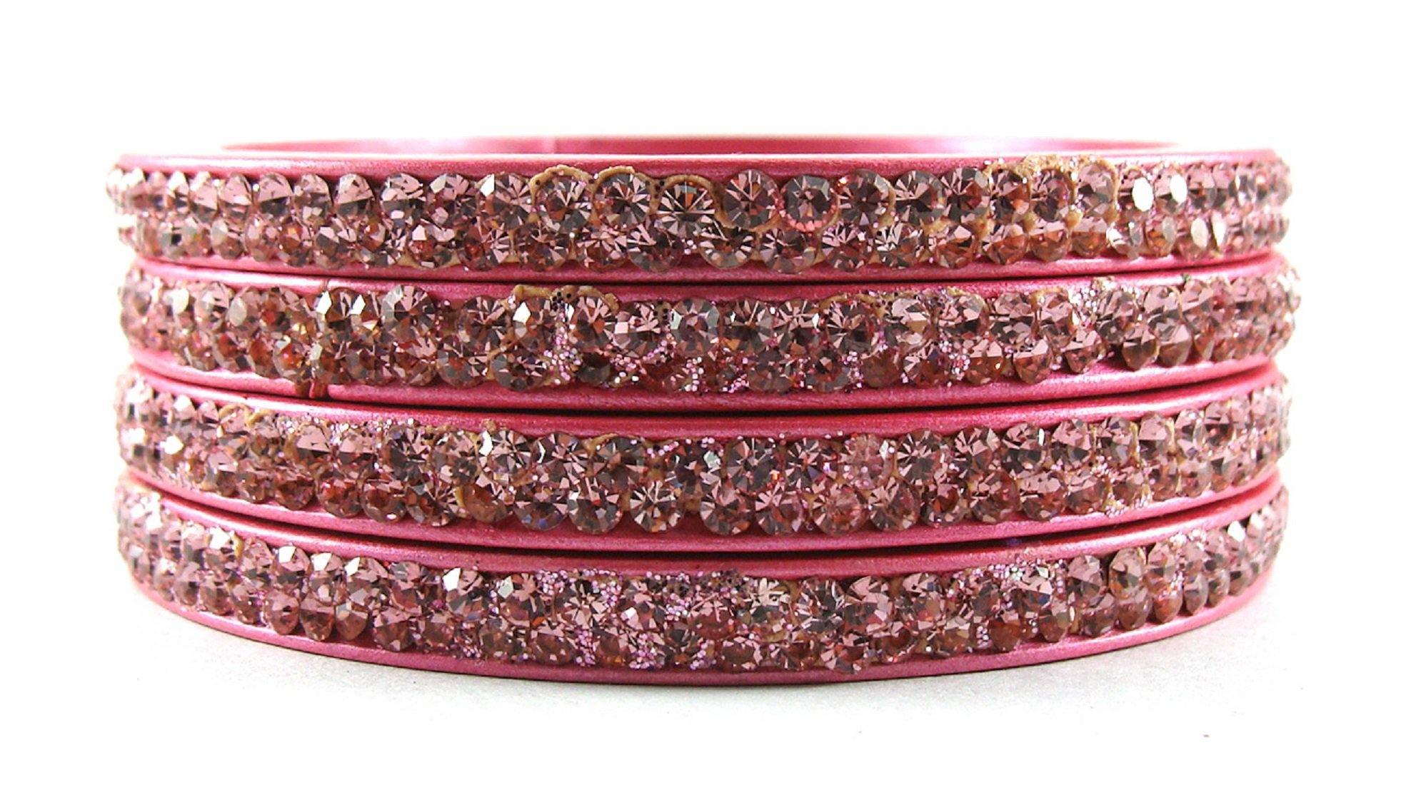 Sukriti Rajasthani Pink Lac Bangles for Women - Set of 4
