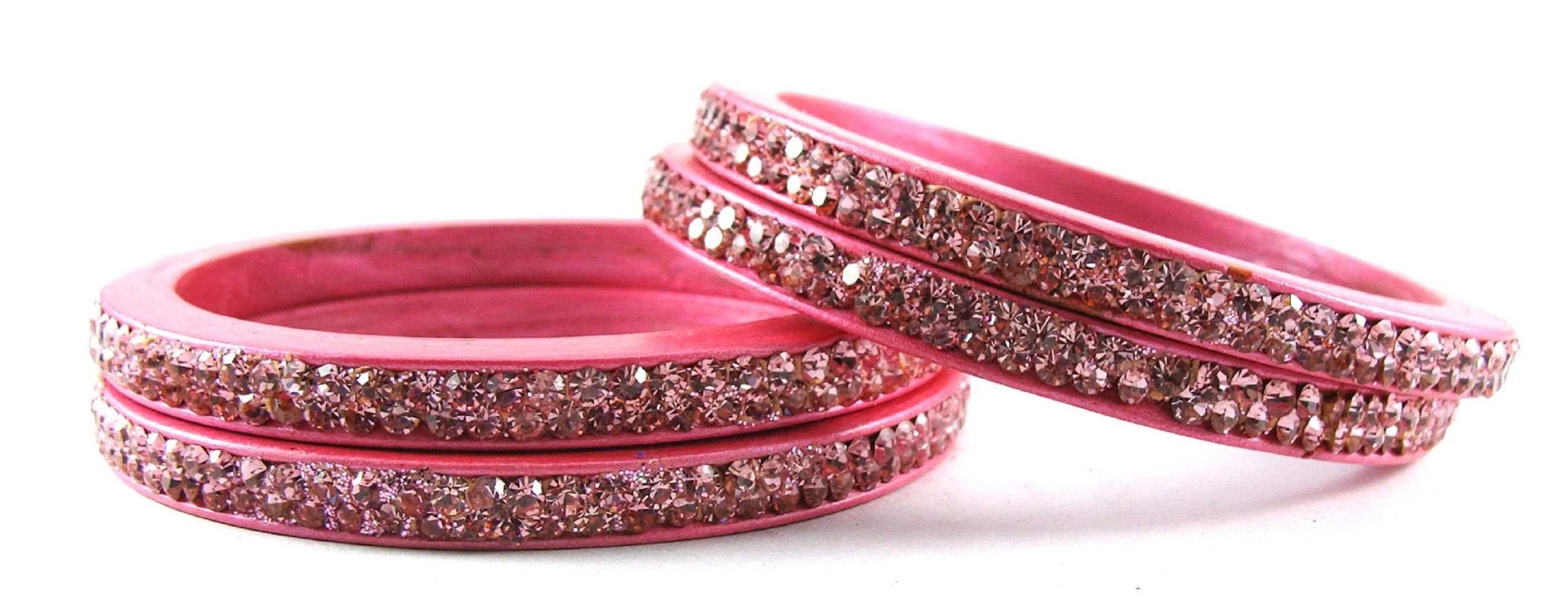 Sukriti Rajasthani Pink Lac Bangles for Women - Set of 4