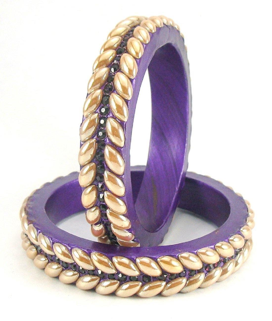 Sukriti Rajasthani Purple Lac Bangles for Women - Set of 2