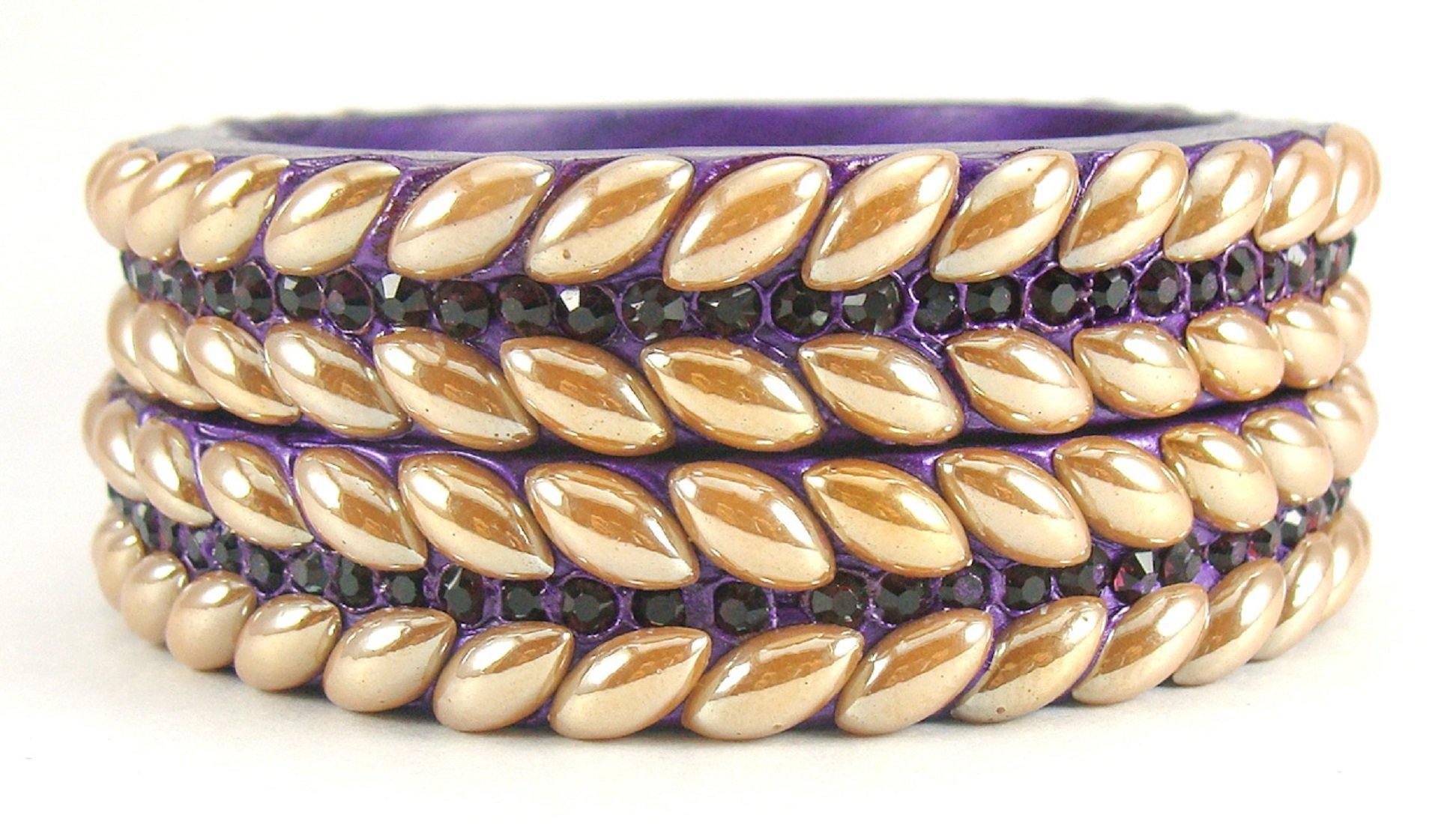 Sukriti Rajasthani Purple Lac Bangles for Women - Set of 2