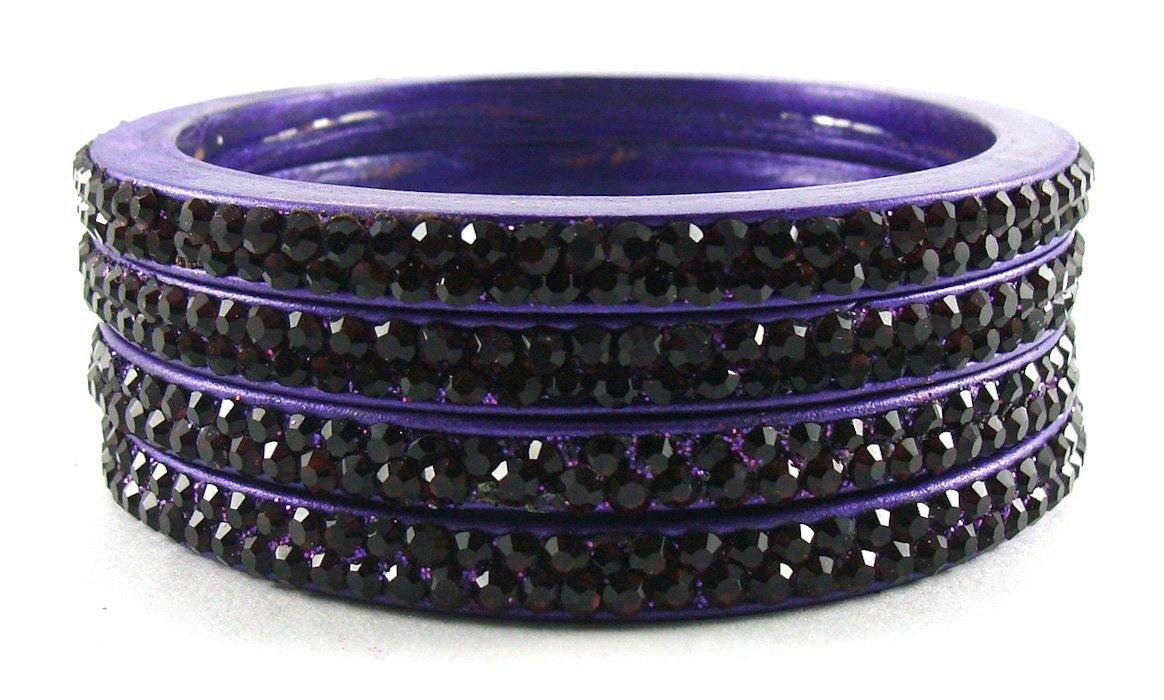 Sukriti Rajasthani Purple Lac Bangles for Women - Set of 4
