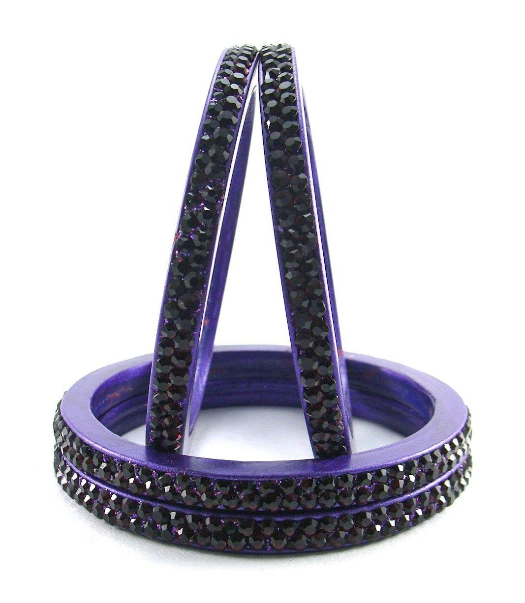 Sukriti Rajasthani Purple Lac Bangles for Women - Set of 4