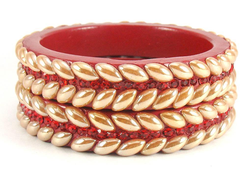 Sukriti Rajasthani Red Lac Bangles for Women - Set of 2