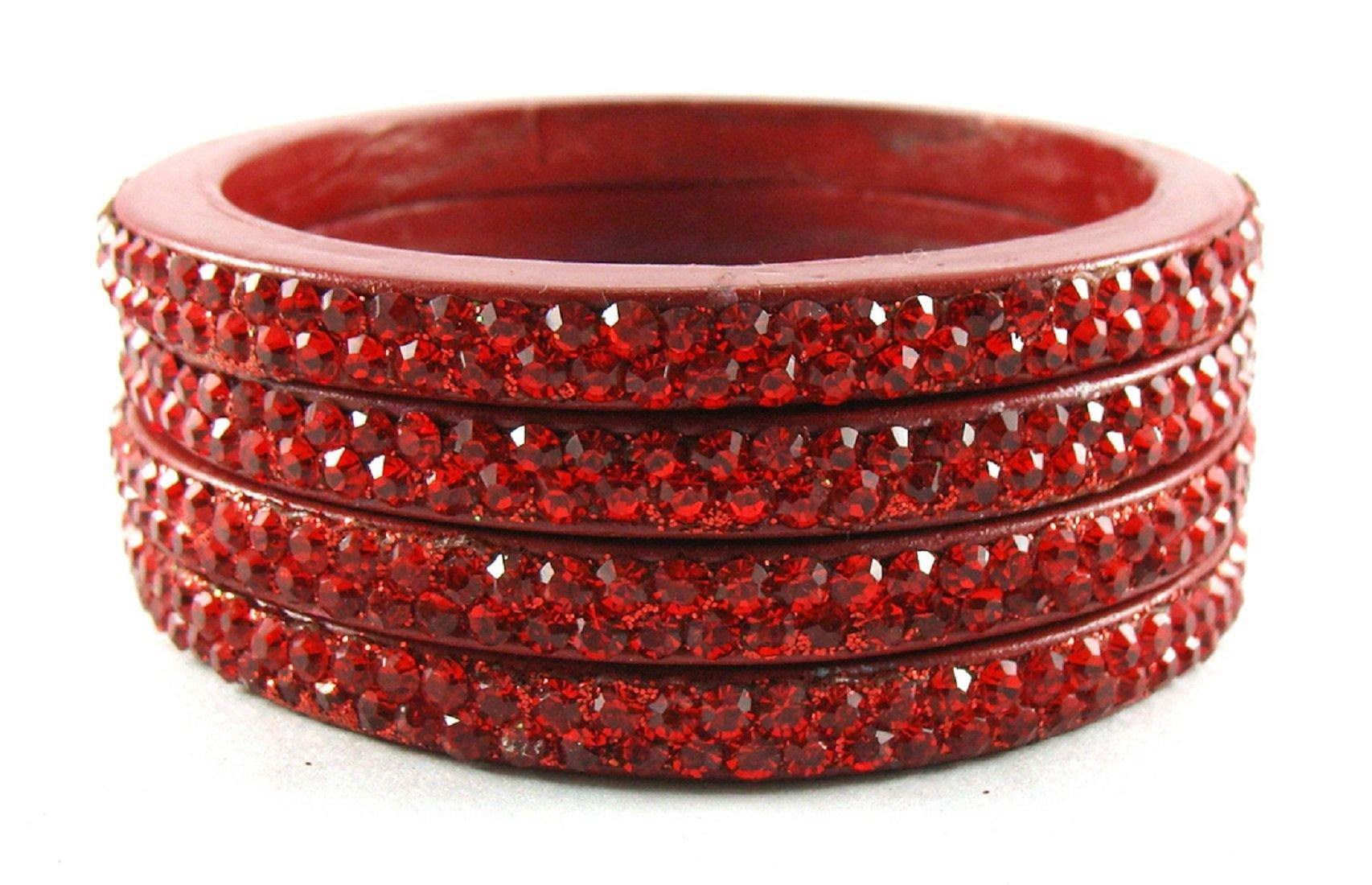 Sukriti Rajasthani Red Lac Bangles for Women - Set of 4